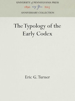 cover image of The Typology of the Early Codex